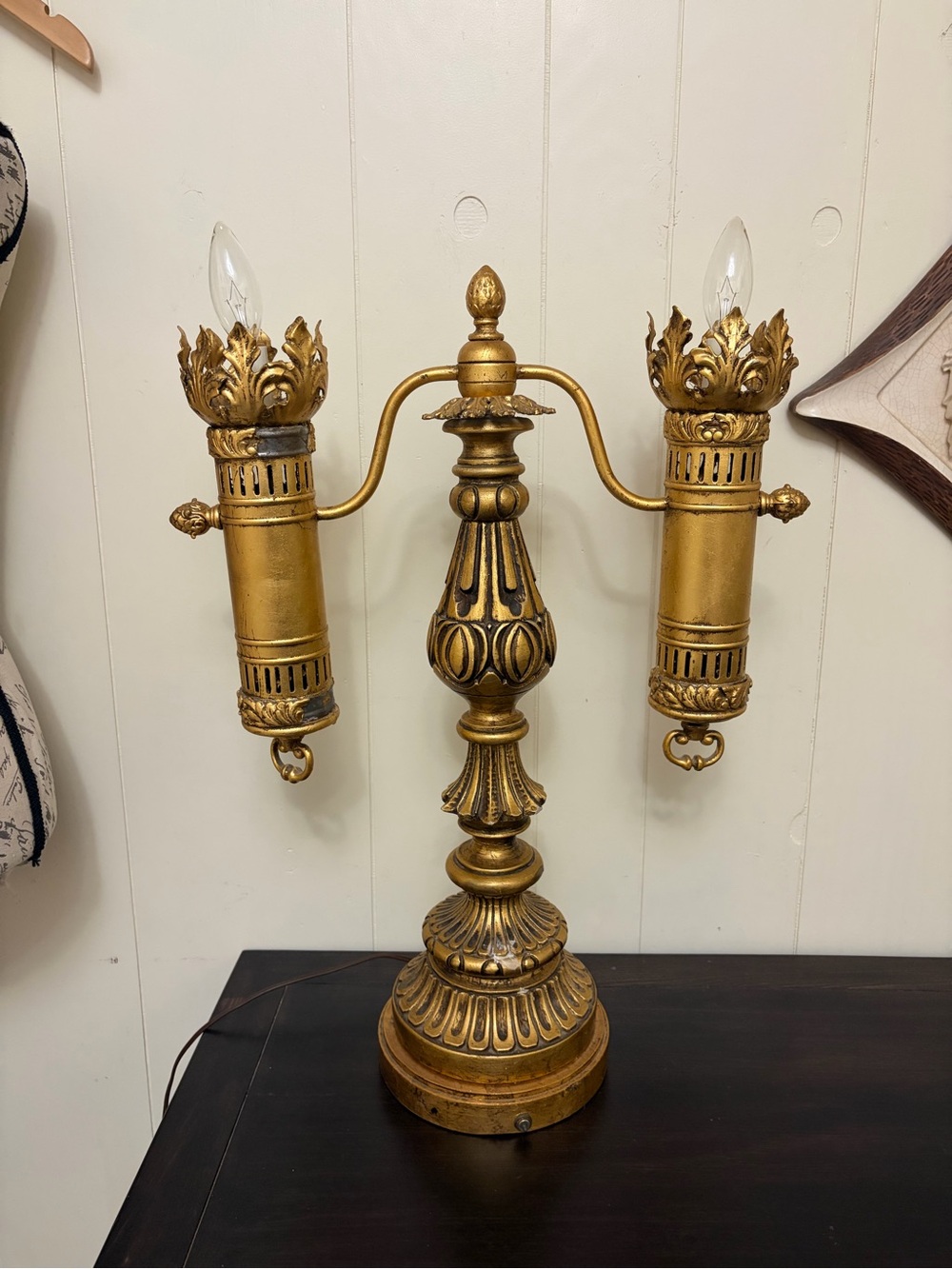 VTG regency Antique candle candelabra Victorian Romantic art nouveau lamp